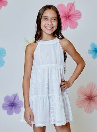 White Halter Neckline Dress by Design History