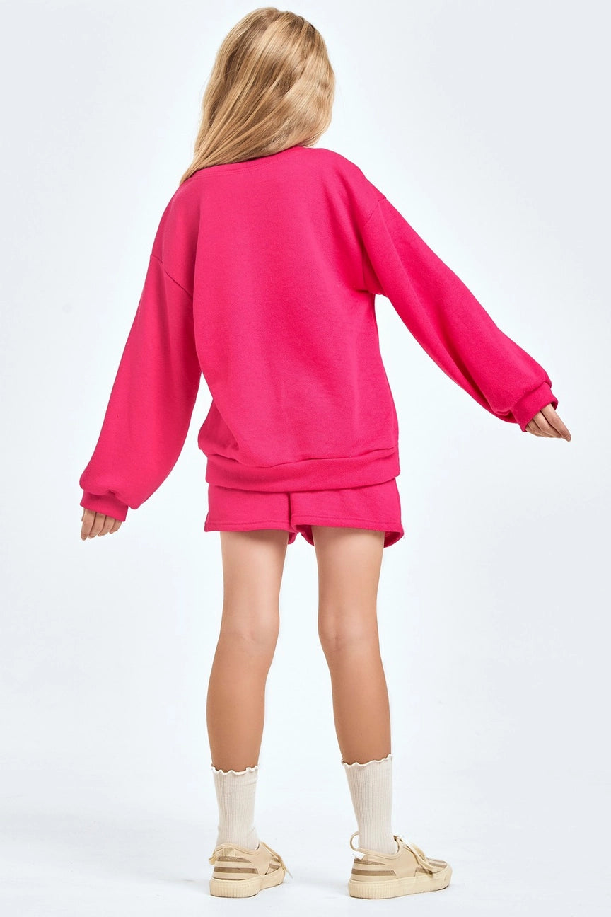 Cotton French Terry Sweatshirt and Shorts Set