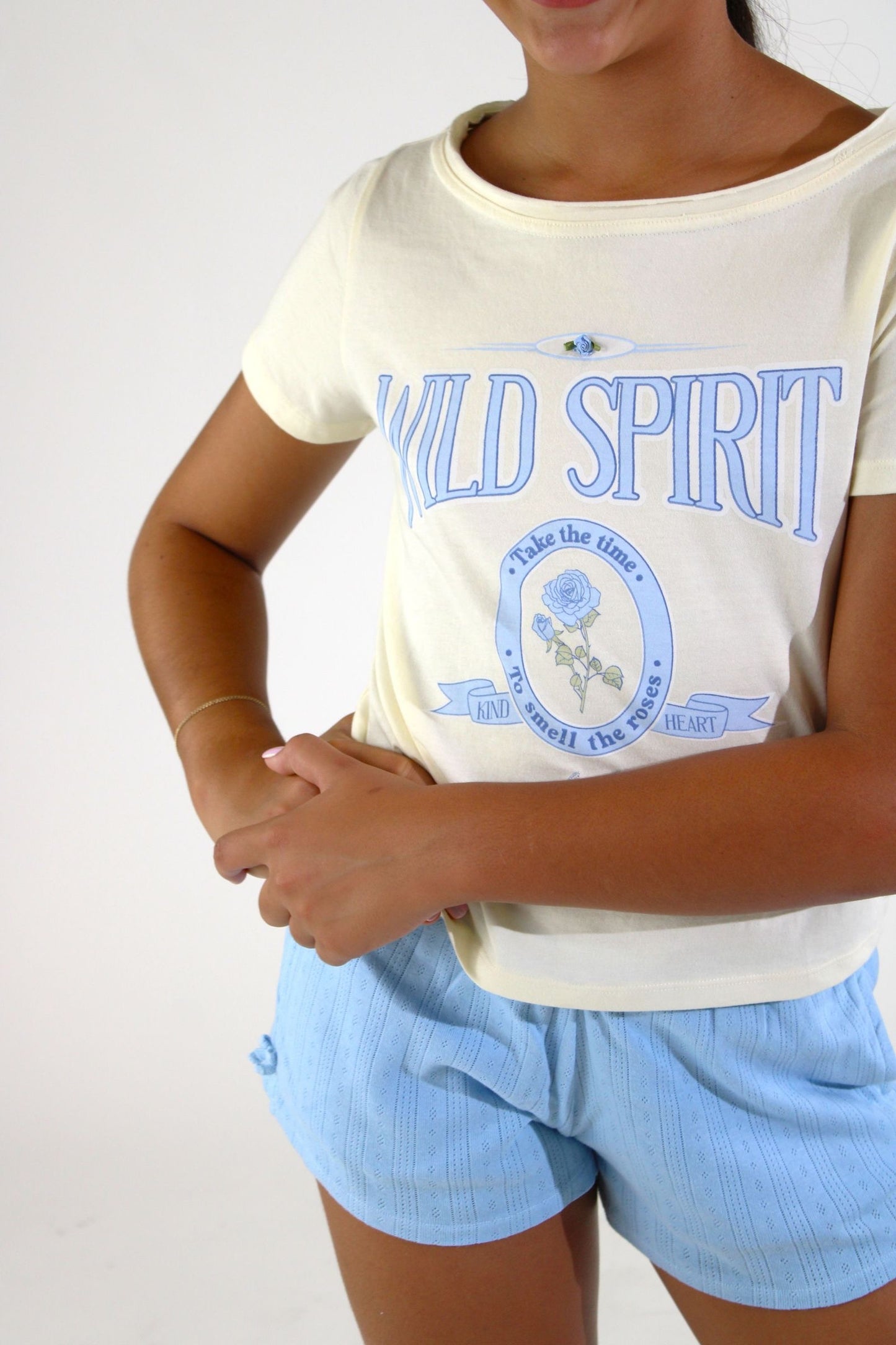 Wild Spirit Raw Edge Wide Neck Tee