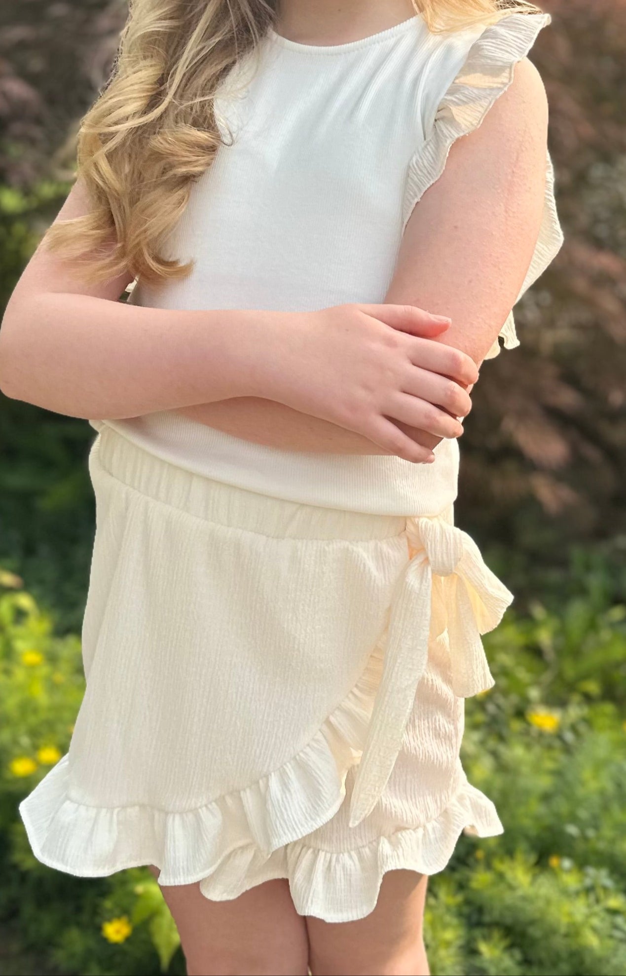 Ruffle Top & Wrap Skort Set