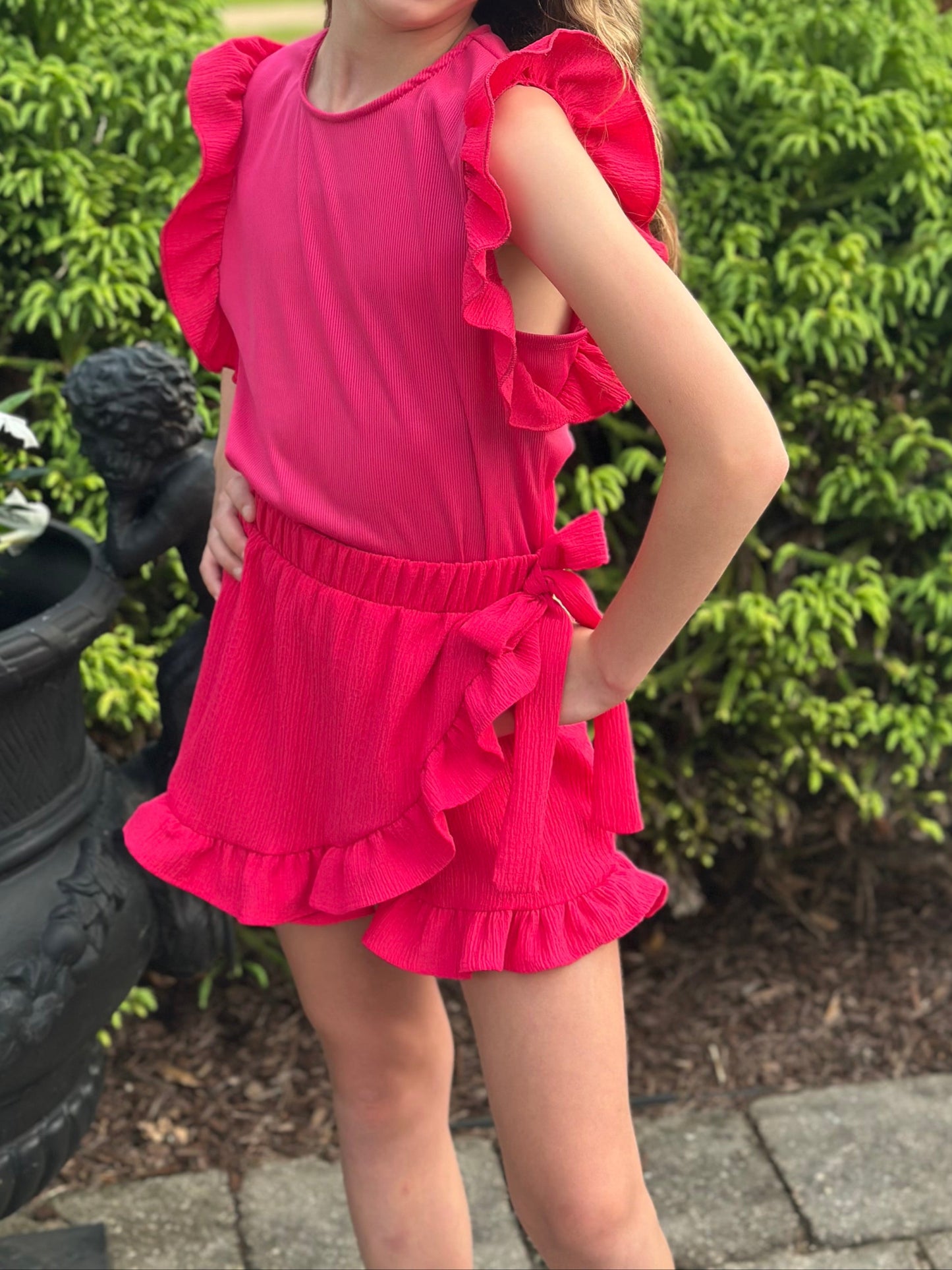 Ruffle Top & Wrap Skort Set