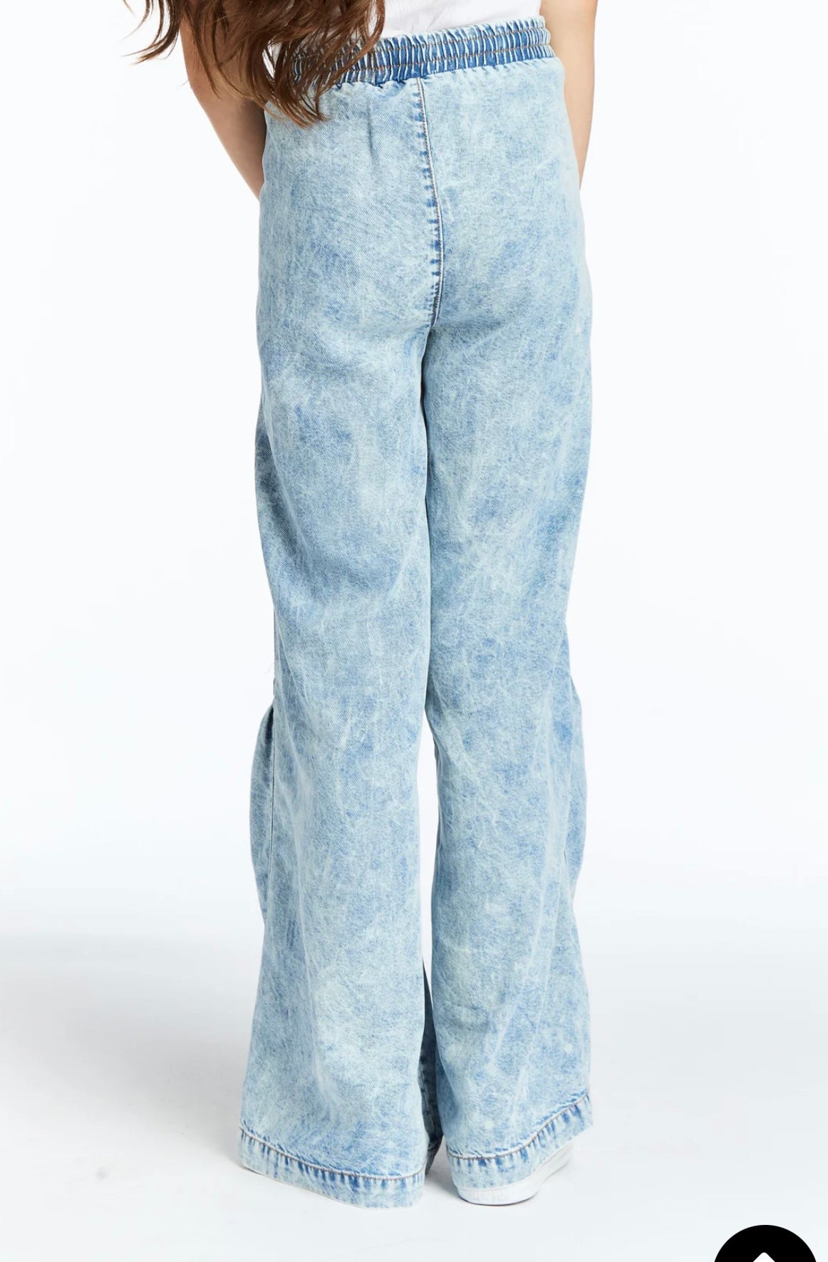 Tractr Drawstring Tiered Wide Leg Pull-On Jean