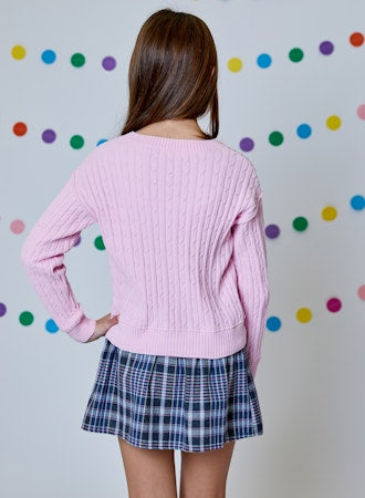 Pink Cable Knit Sweater