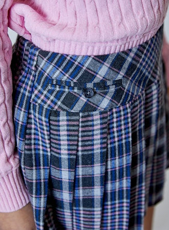 Gray & Pink Plaid Skort