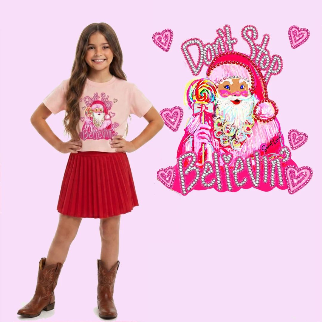 Santa Don't Stop Believn Tee