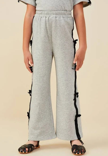 Girls' Trim Side Bow Terry Joggers