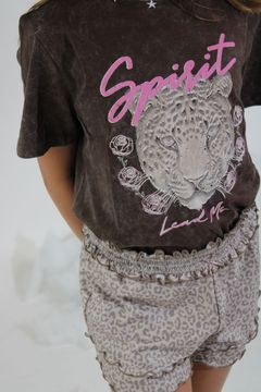 Animal Print Smocked Waistband Ruffle Shorts