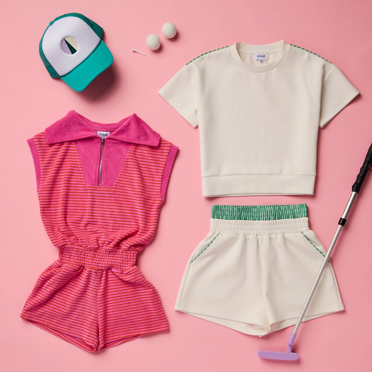 Wynne Romper Pink/ Orange French Terry