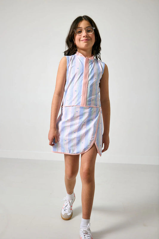 Striped In Bloom Dress By Courtside Kids
