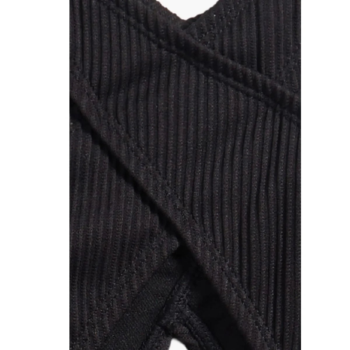 Black Cross Front Two-Piece Swimsuit