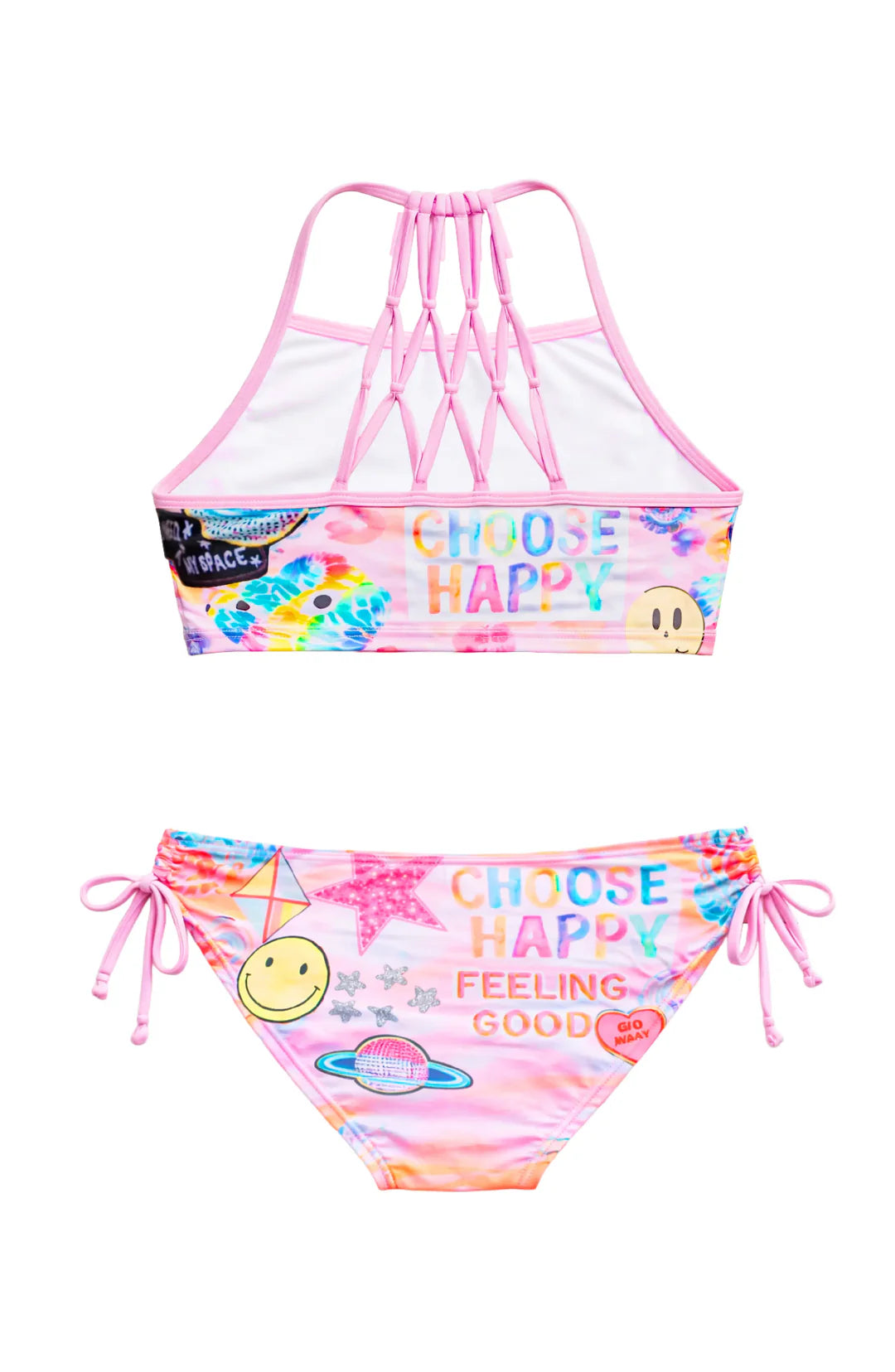 Printed Cropped Tankini Swimsuit