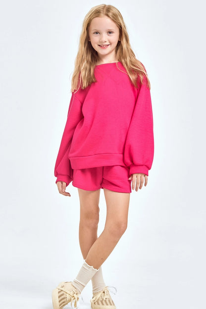 Cotton French Terry Sweatshirt and Shorts Set