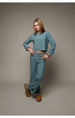 Hacci Rib Exposed Seam Pant by Tenly