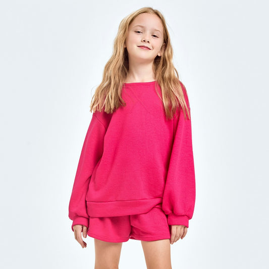 Cotton French Terry Sweatshirt and Shorts Set