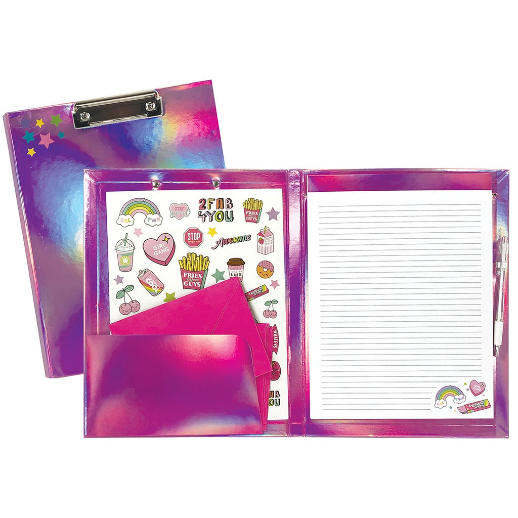 Pink Holographic Clipboard Set by Iscream