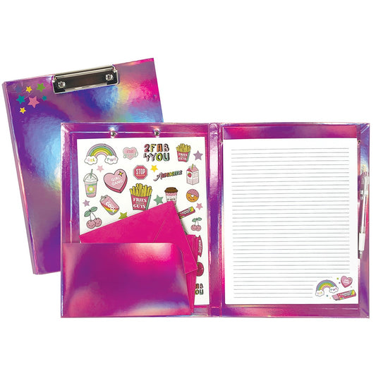 Pink Holographic Clipboard Set by Iscream