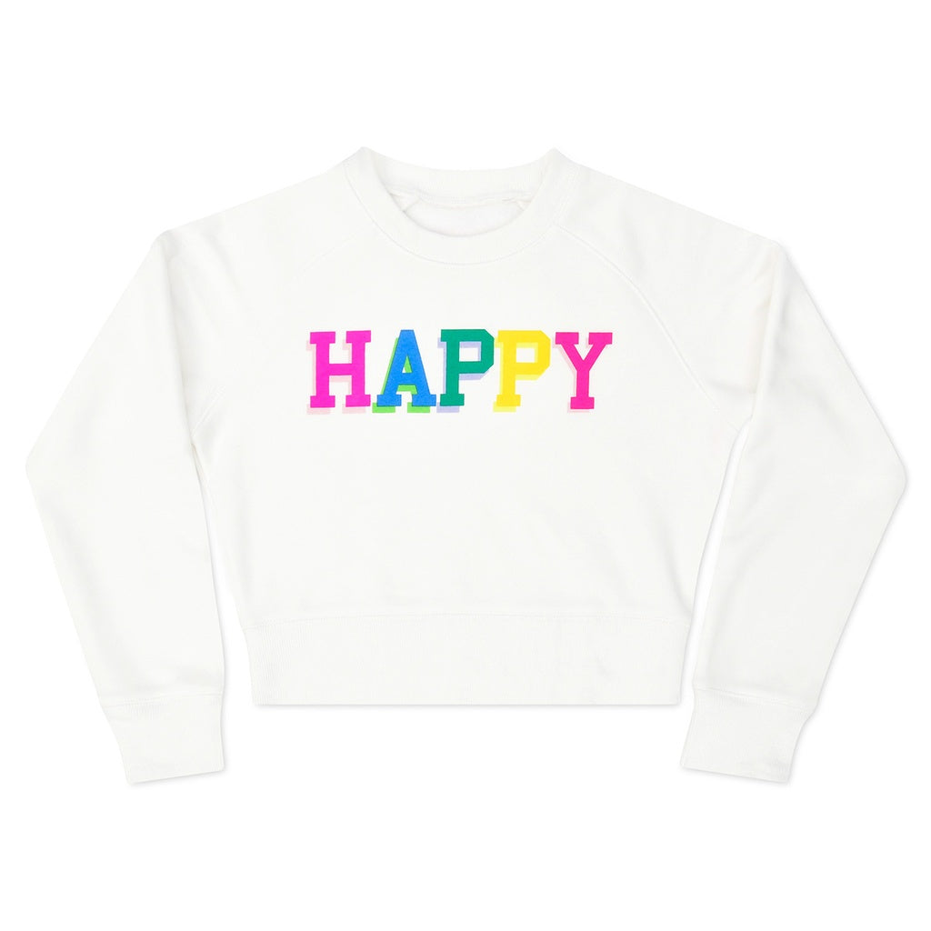 Happy White Basic Crew Neck Sweatshirt by Iscream