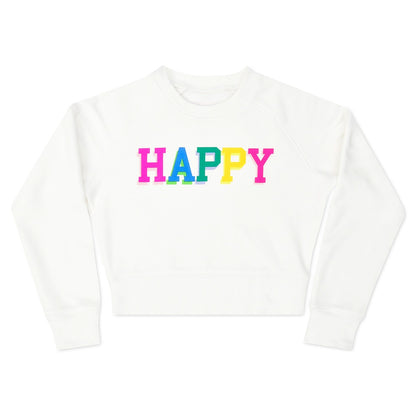 Happy White Basic Crew Neck Sweatshirt by Iscream