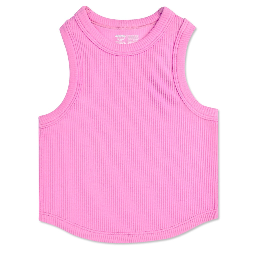 Rose Cropped Ribbed Racerback Tank Top by Iscream