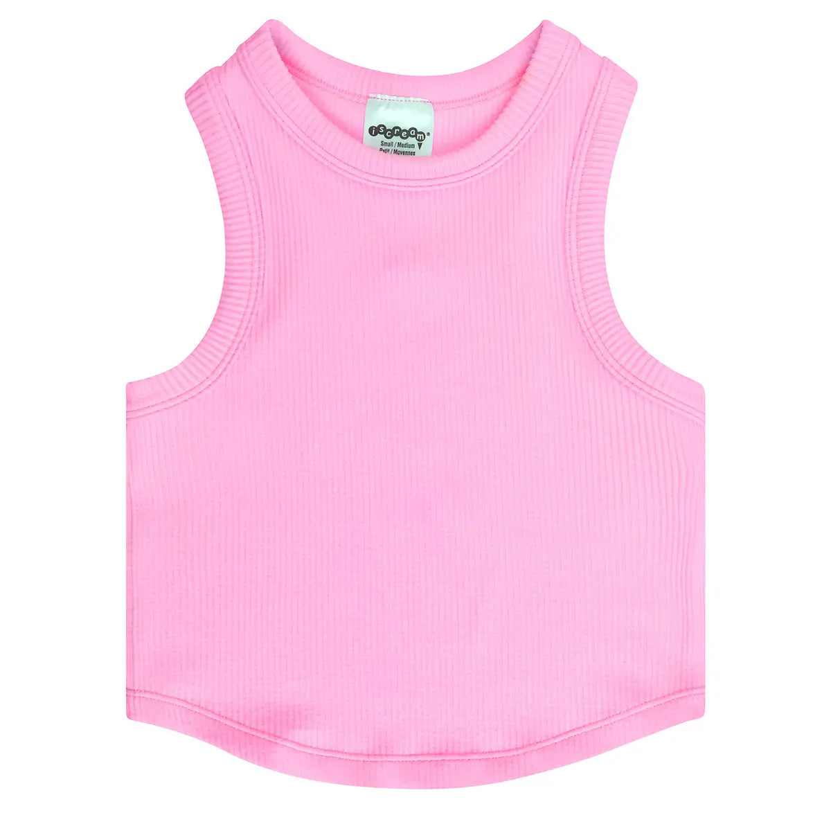 Iscream Rose Cropped Ribbed Racerback Tank Top