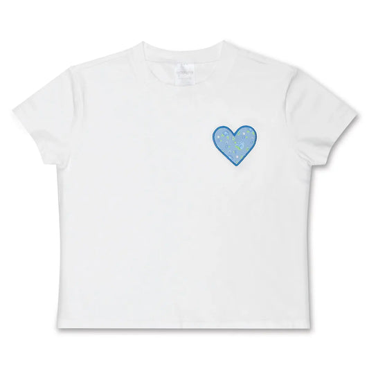 Blue Floral White T-Shirt by Iscream
