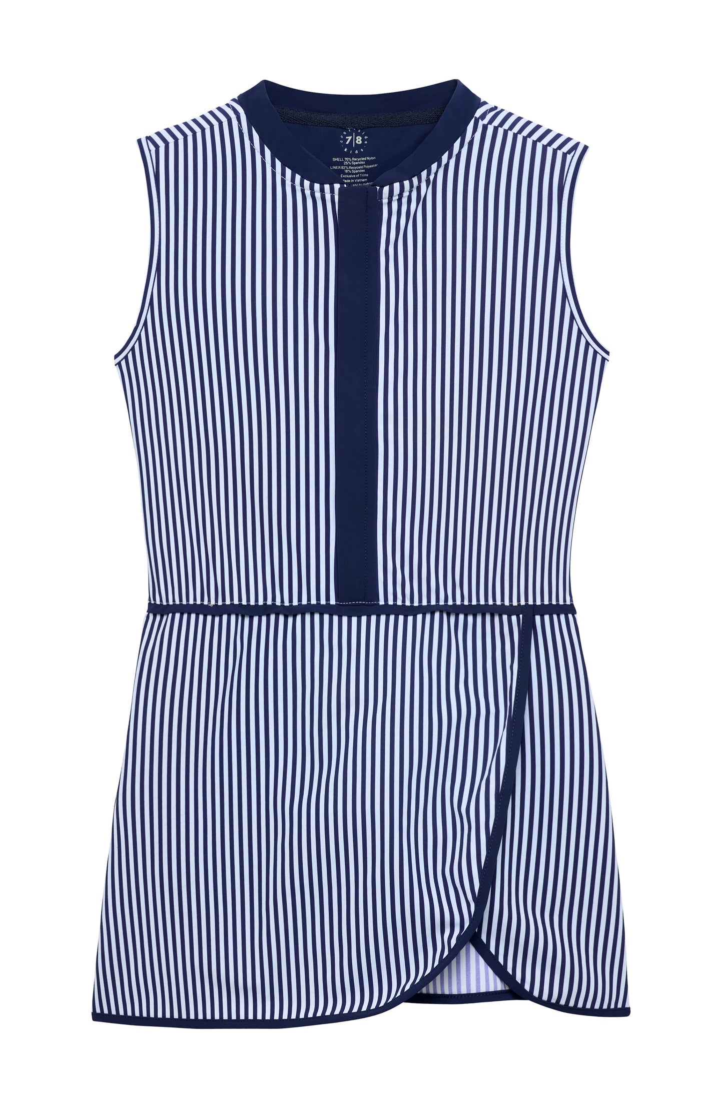 Navy Thin Stripe Tennis Dress By Courtside Kids