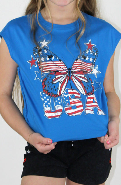 Distressed Butterfly USA T-Shirt