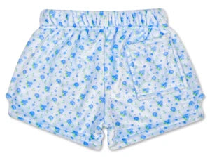 Blue Ditsy Plush Shorts by Iscream