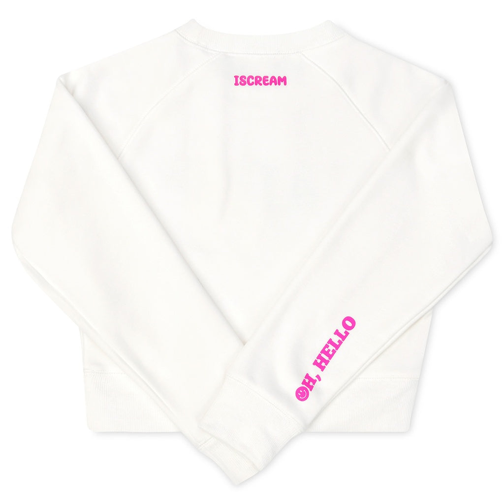 Happy White Basic Crew Neck Sweatshirt by Iscream