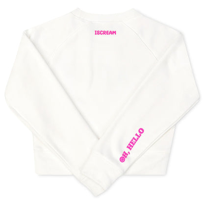 Happy White Basic Crew Neck Sweatshirt by Iscream
