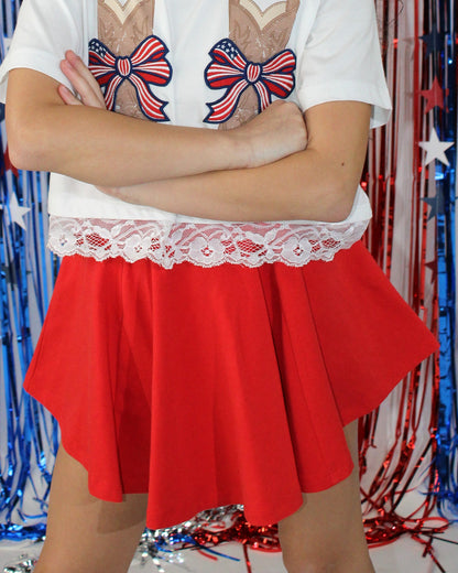 Pleated Skort High Risk Red