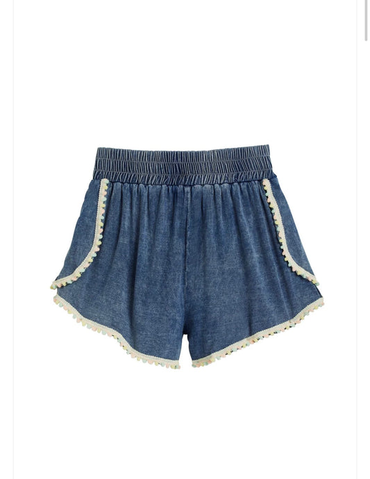 Tractr Pastel Mini Poms Dolphin Short