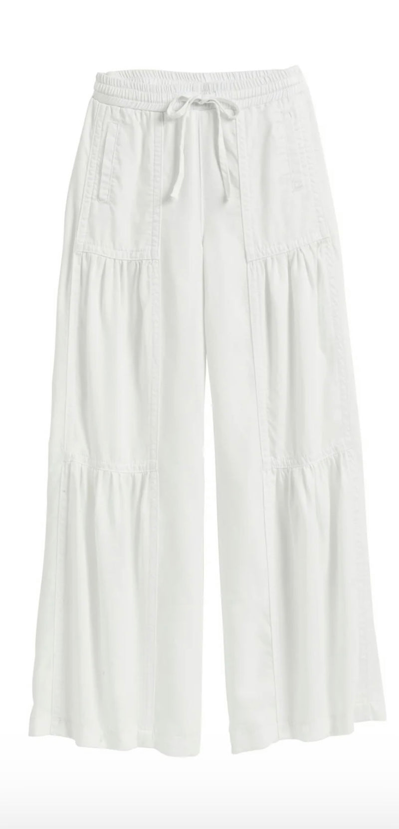 Tractr Drawstring Tiered Wide Leg Pull-On Jean