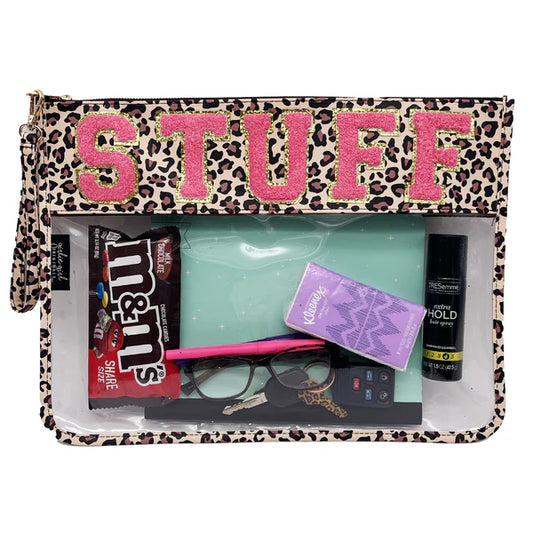 Chenille Varsity Letter Zipper Pouch