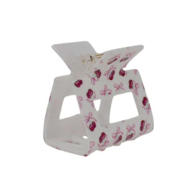 Square Hair Clip - Cherry