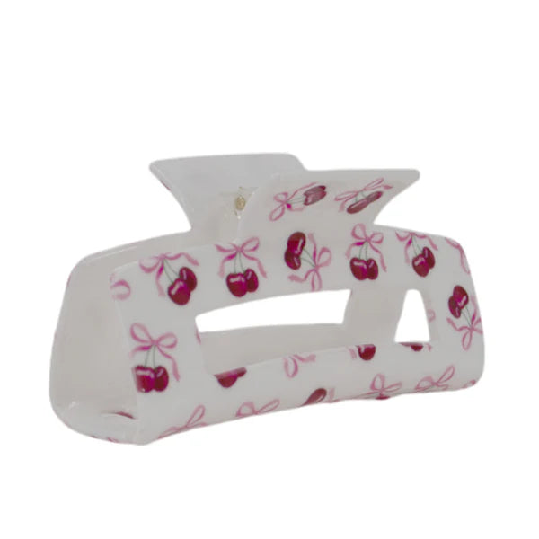Square Hair Clip - Cherry