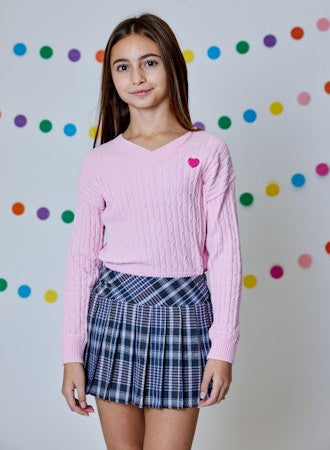 Gray & Pink Plaid Skort