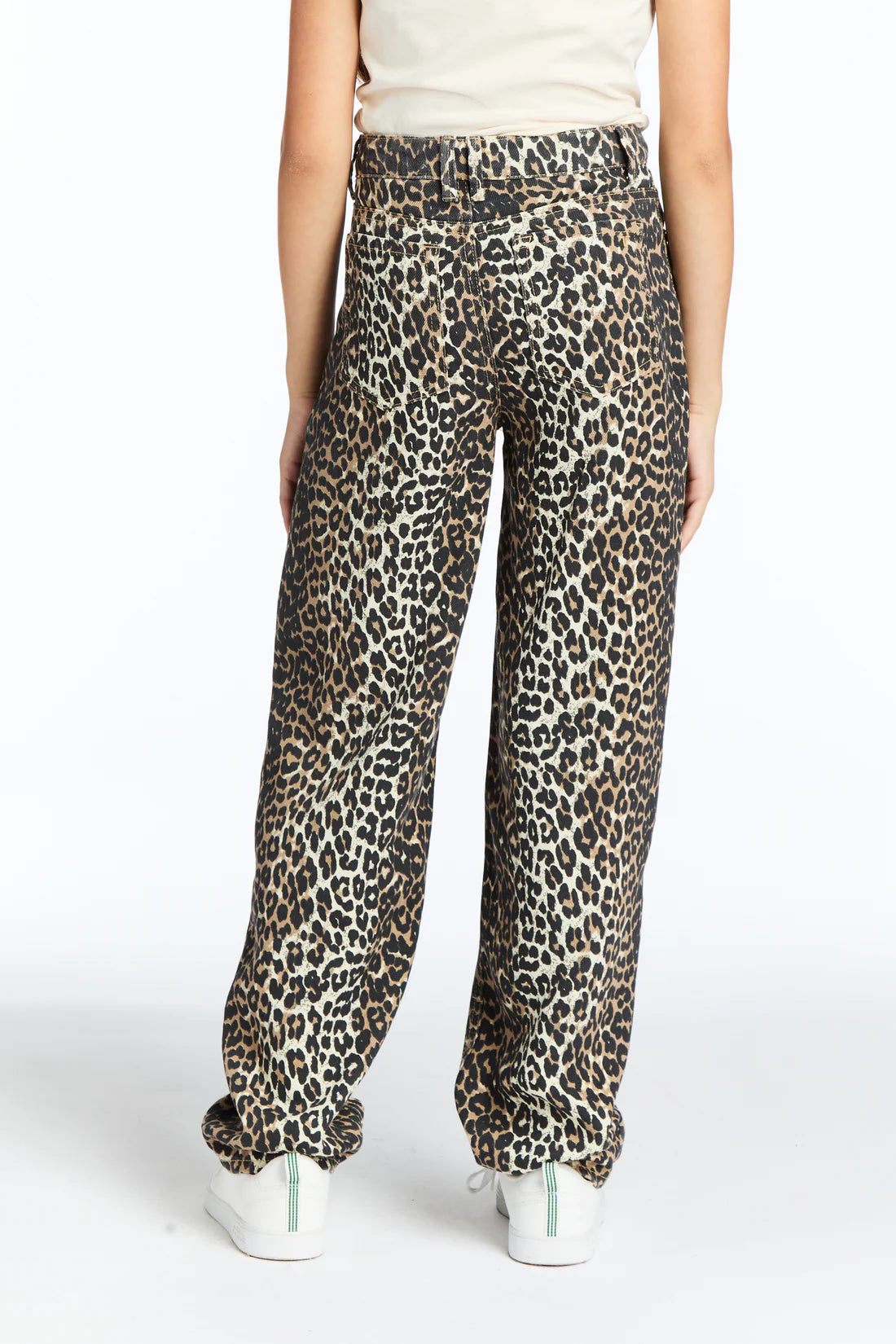 Tractr Leopard Barrel Leg Jeans