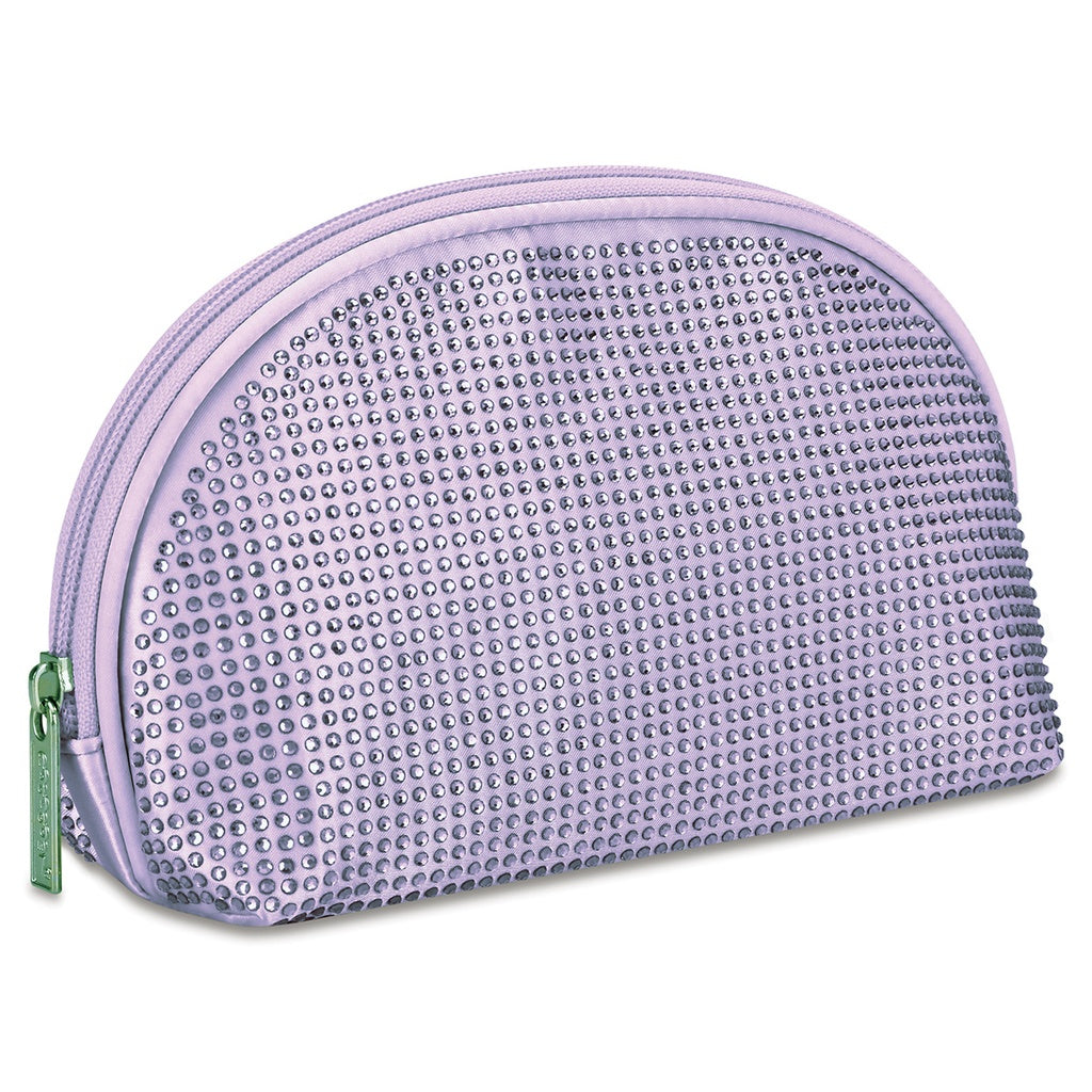 Lavender Rhinestone Oval Cosmetic Bag by Iscream