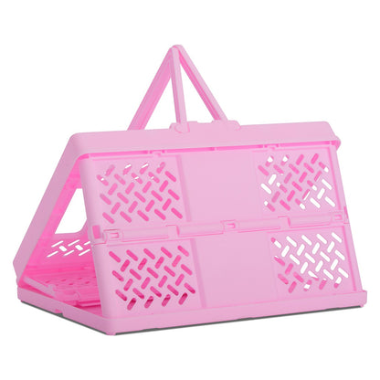 Small Pink Foldable Storage Crate by Iscream