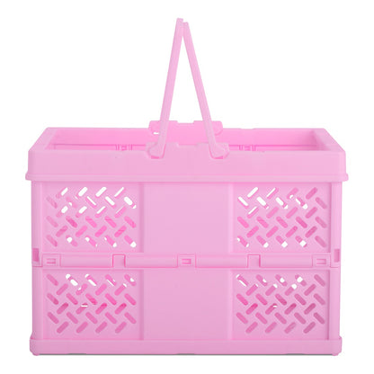 Small Pink Foldable Storage Crate by Iscream