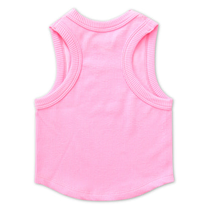 Iscream Rose Cropped Ribbed Racerback Tank Top