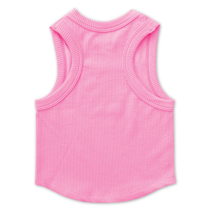 Rose Cropped Ribbed Racerback Tank Top by Iscream