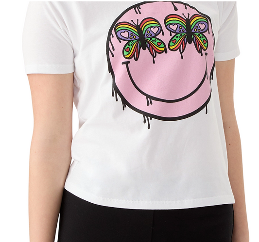 Smile Butterfly Eyes Crop T-Shirt