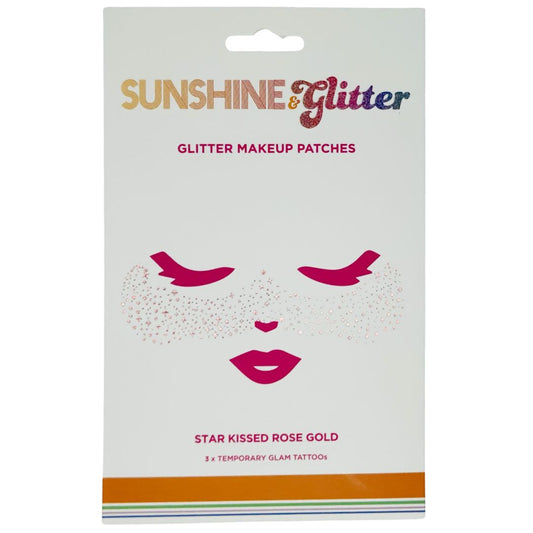 Sunshine & Glitter Face Tattoo - Star Kissed Rose Gold