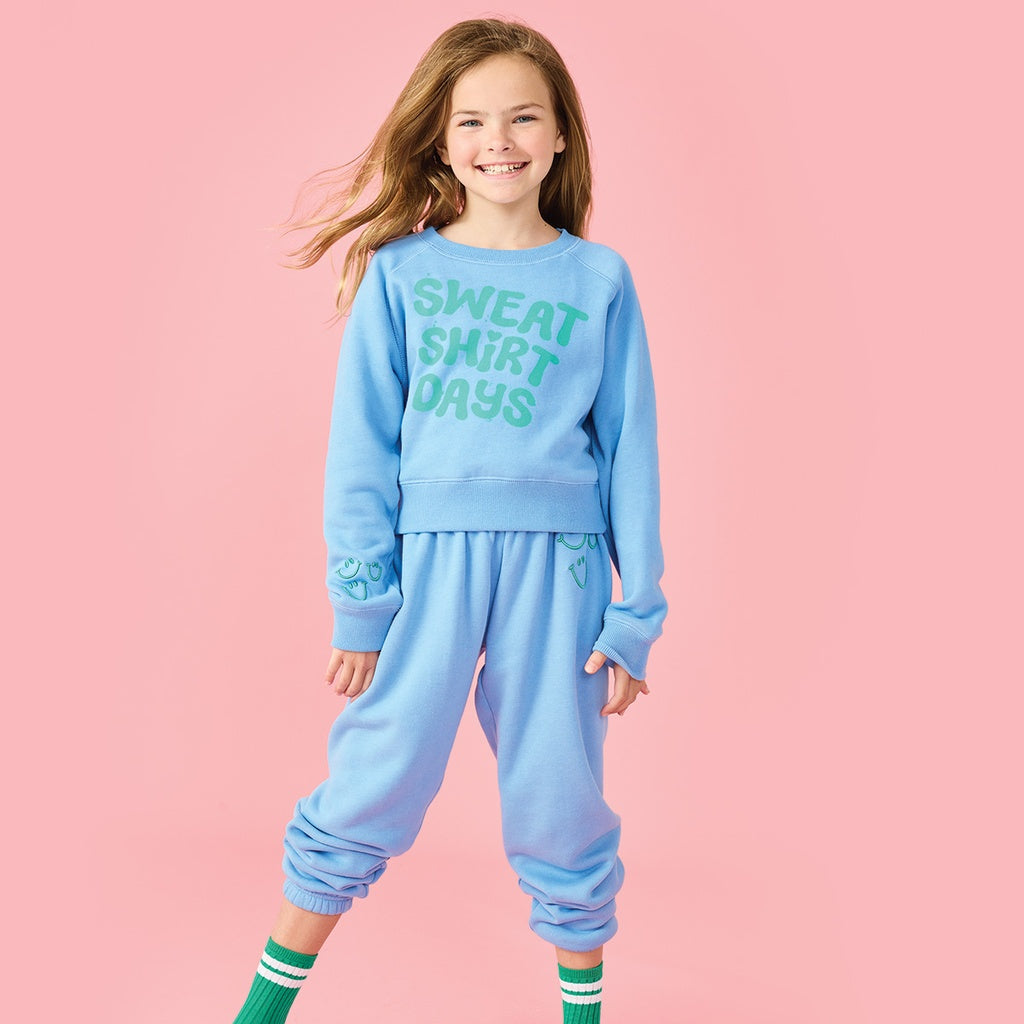 Happy Faces Bright Blue Basic Sweatpants by Iscream