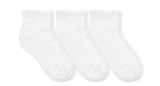 Seamless Quarter Ankle Ruffle Socks - Set of 3 Pairs